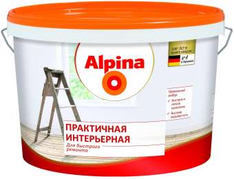 Краска вд интер  5л практичная  бел мат Alpina (1/68) П