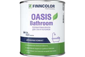 Краска вд  2,7л д/влаж помещ  база A п/мат Finncolor OASIS BATHROOM (1) П