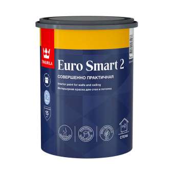 Краска вд интер  0,9л гл/мат Tikkurila EURO SMART 2 VVA (6) ВМ под заказ П