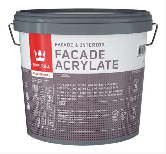 Краска фасад  2,7л гл/м Tikkurila FACADE Acrylate (3) база A под заказ П
